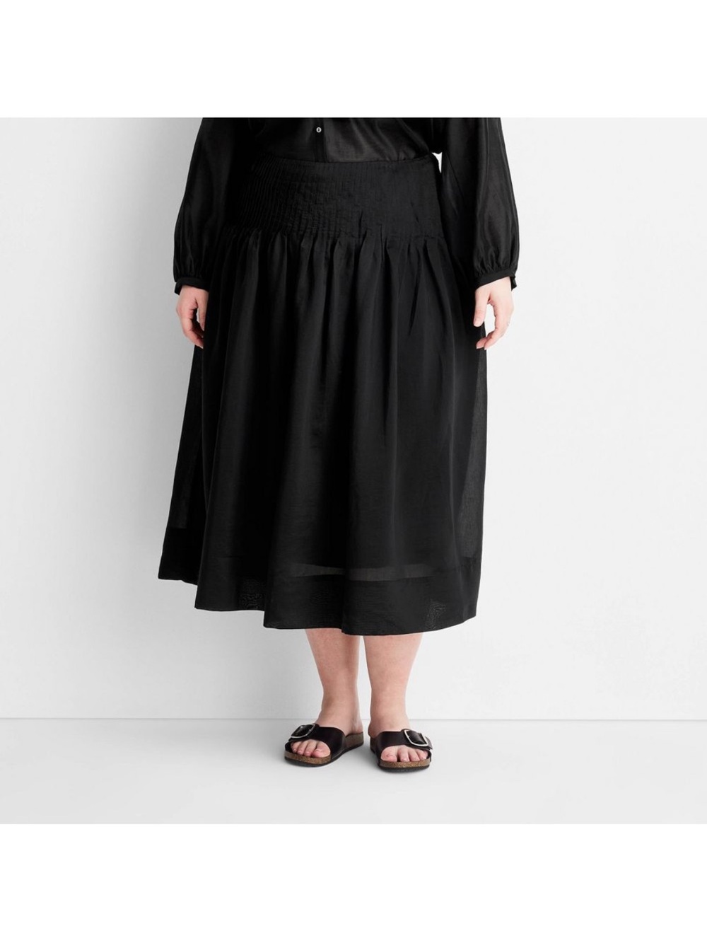 Future Collective Size 22 Pleated Midi Skirt